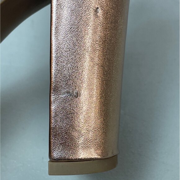 Top Moda Women's RoseGold Open Toe Chunky High Heels (3.5in) Sz 6.5 - Picture 9 of 9